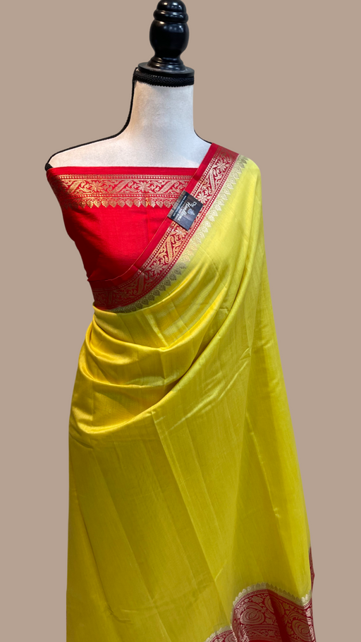 Pure Chiniya Silk Khaddi Handloom Banarasi Saree - The Handlooms