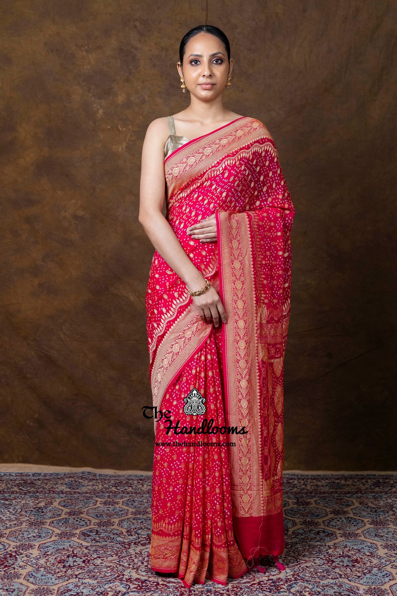 Khaddi Georgette Bandhej Sarees