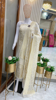 Khaddi Georgette Handlooms Banarasi Dress material - The Handlooms