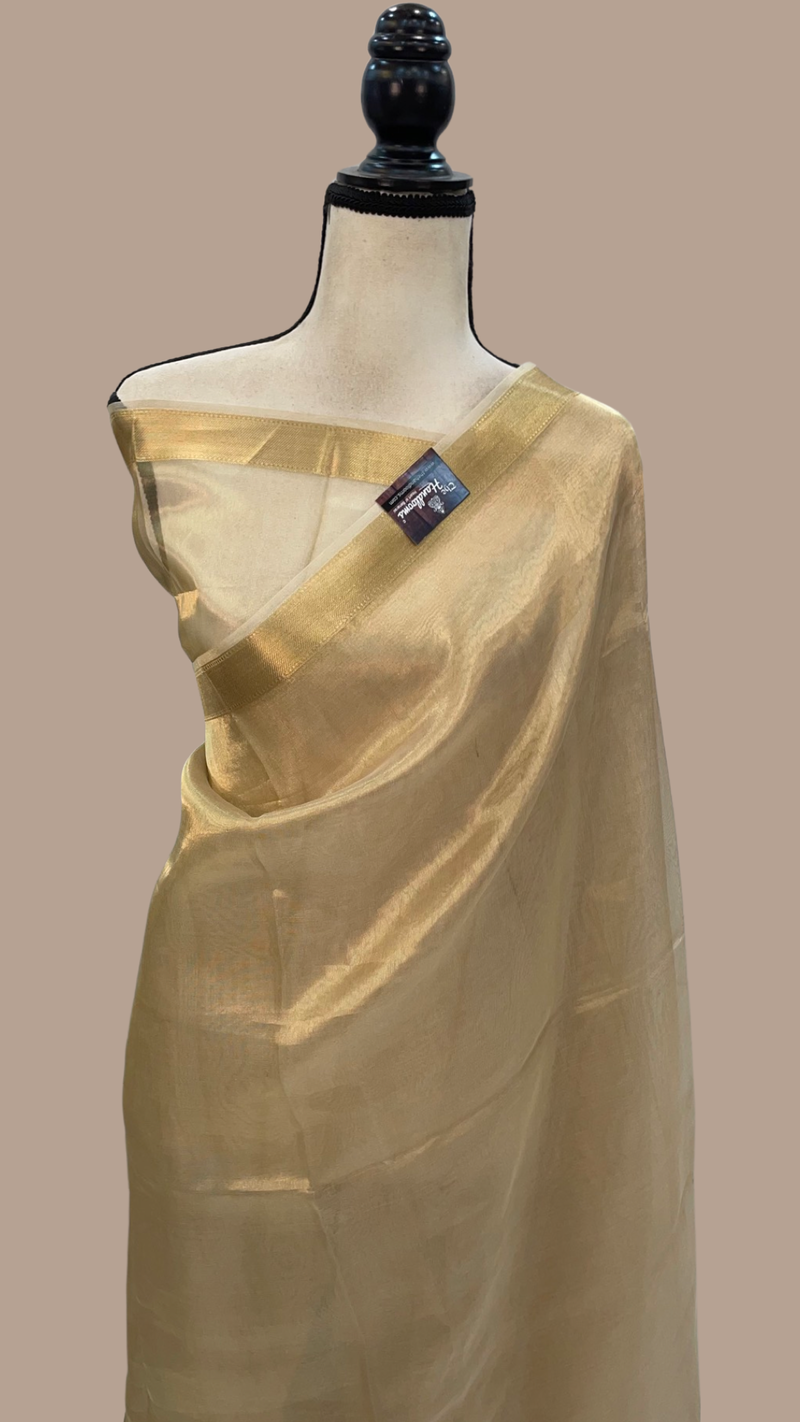 Pure Kora Tissue Handloom Banarasi Saree - The Handlooms
