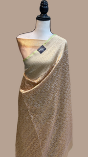 Pure Tissue Reshmi Zari Banarasi Brocade Handloom Saree - The Handlooms