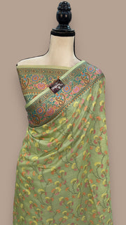 Tussar Silk Handloom Banarasi Saree With Chikankari - The Handlooms
