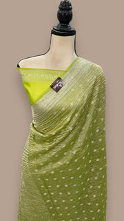 Pure Kora Tissue Crush Handloom Banarasi Saree - The Handlooms
