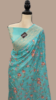 Tussar Silk Handloom Banarasi Saree With Chikankari - The Handlooms