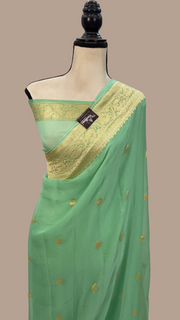 Pure Georgette Banarasi Handloom Saree - The Handlooms
