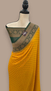 Khadki Georgette Banarasi Saree -  Antique zari - The Handlooms