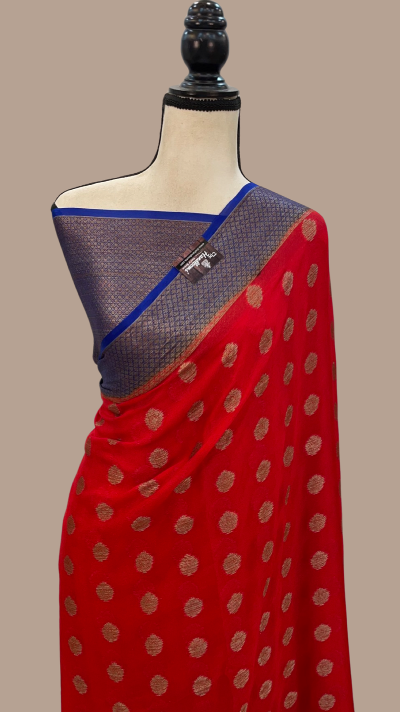 Pure Chiffon Khaddi Banarasi Saree - The Handlooms
