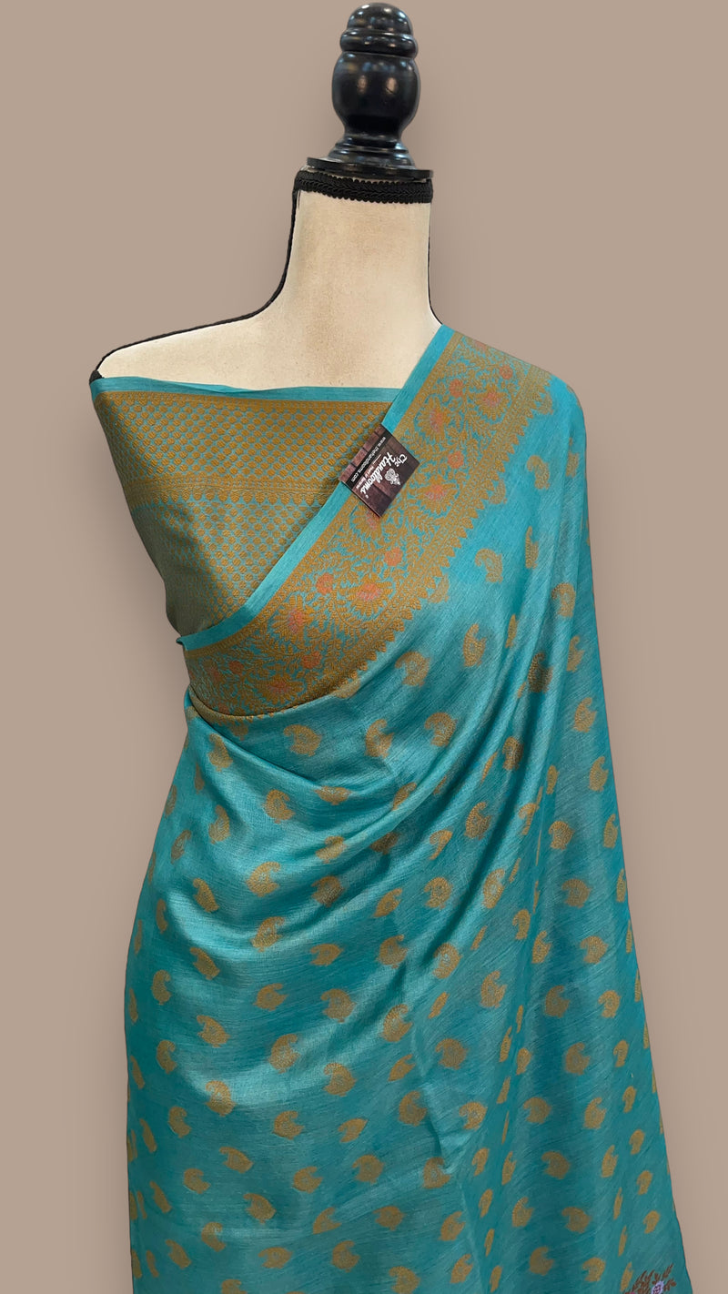 Pure Tussar Silk Handloom Banarasi Saree - The Handlooms