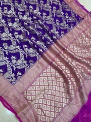 Khaddi Georgette Handloom Banarasi Saree - The Handlooms