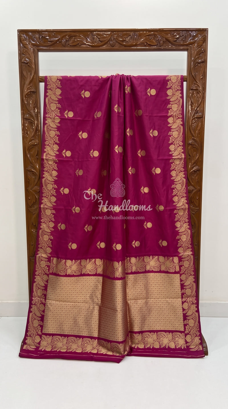 Pure Katan Silk Banarasi Handloom Saree - All Over Kadua Motifs
