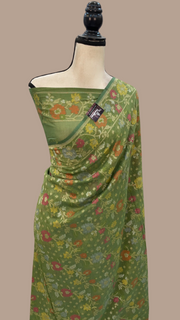 Pure Cotton Jamdani Handloom Banarasi Saree - The Handlooms