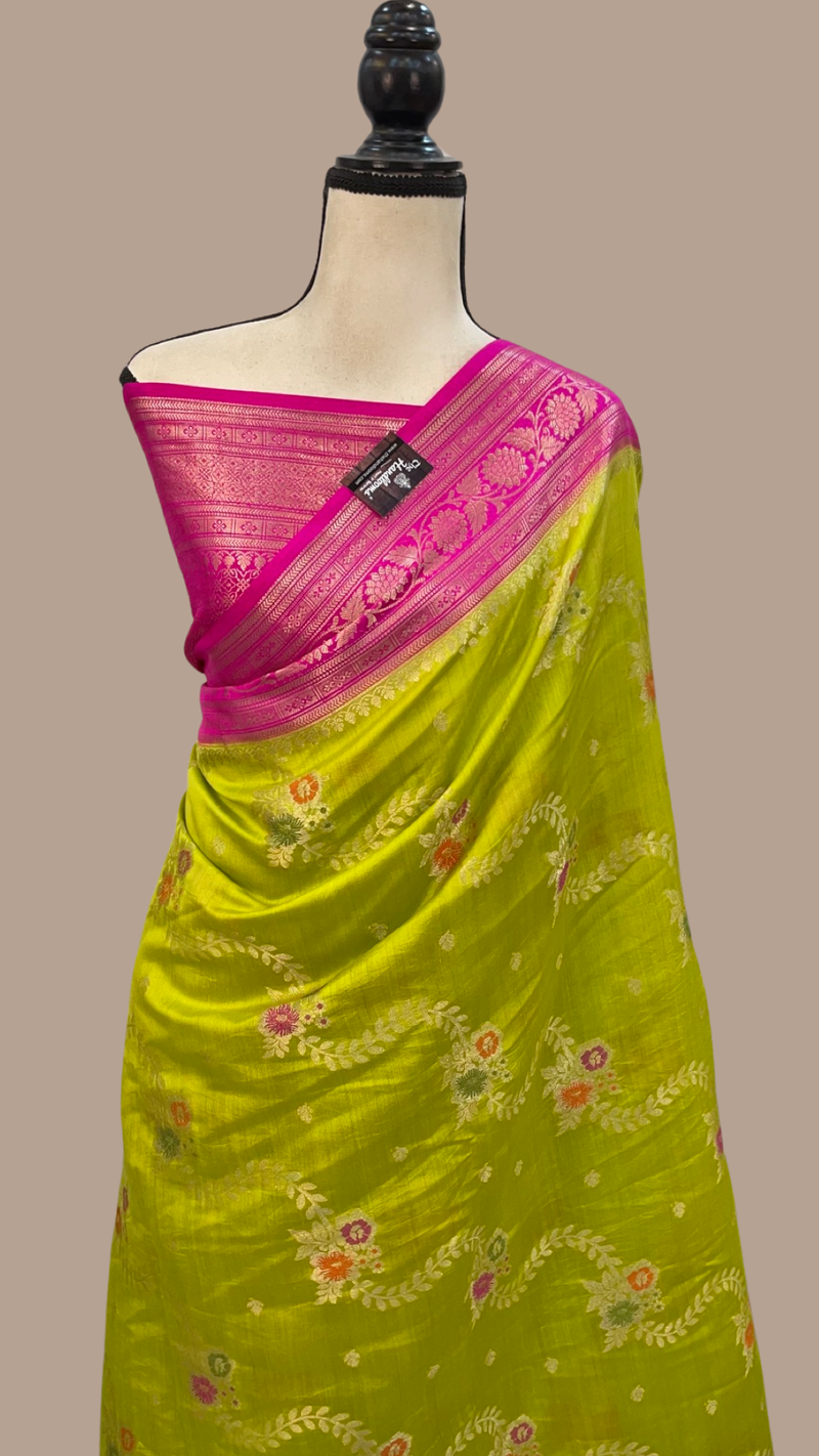 Pure Chiniya Silk Handloom Banarasi Saree - The Handlooms