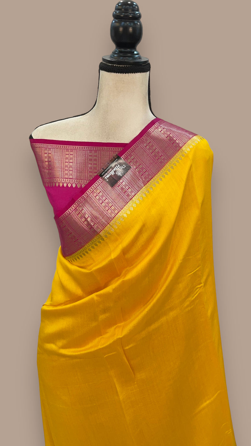 Pure Chiniya Silk Khaddi Handloom Banarasi Saree - The Handlooms