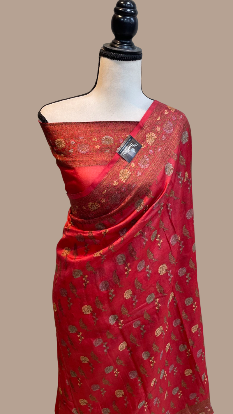 Pure Butter Crepe Banarasi Saree - The Handlooms