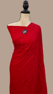 Pure Georgette Chikankari Handloom Banarasi Saree - The Handlooms