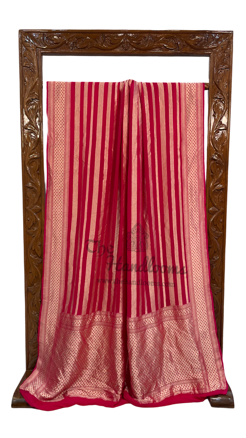 Khaddi Georgette Handloom Banarasi Saree - The Handlooms