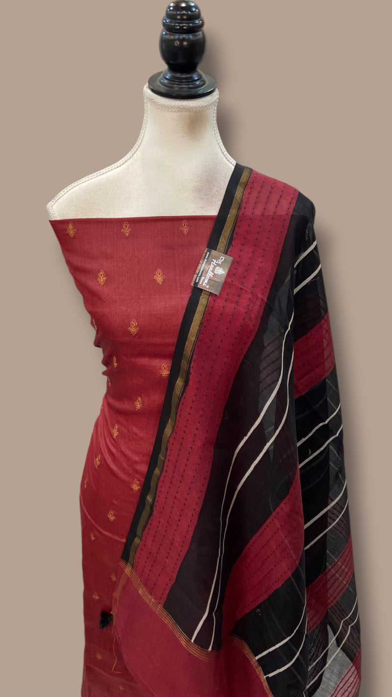 Pure Tussar Silk Handloom Banarasi Dress Material
