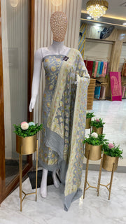 Pure Khaddi Georgette Banarasi Dress material - The Handlooms