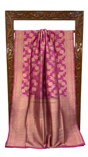 Pure Katan Silk Banarasi Handloom Saree - All over Jaal work - The Handlooms