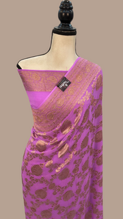 Khaddi Georgette Banarasi Saree -  Antique zari - The Handlooms