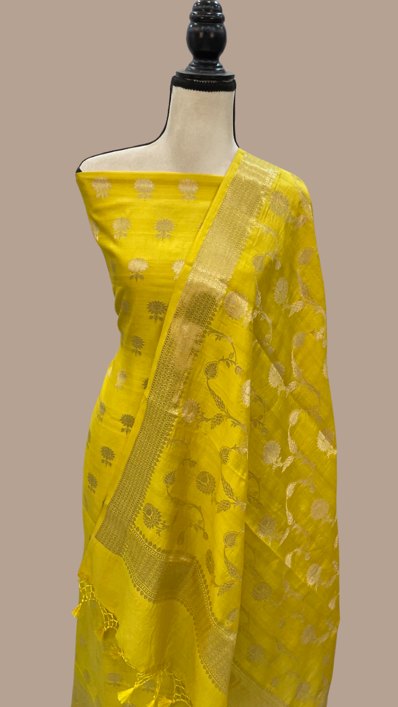 Pure Chiniya Silk Handlooms Banarasi Dress material - The Handlooms
