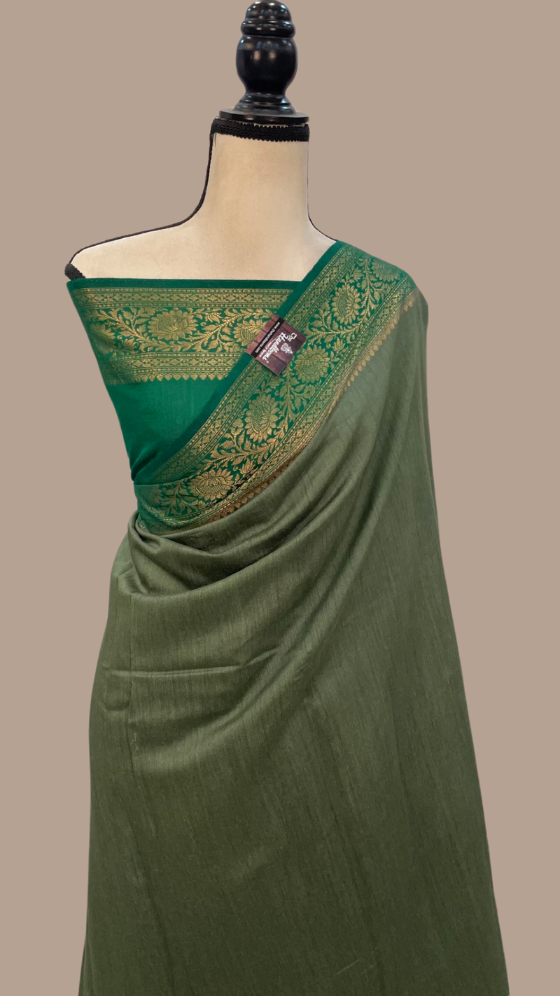 Moonga Georgette Handloom Banarasi Saree - The Handlooms