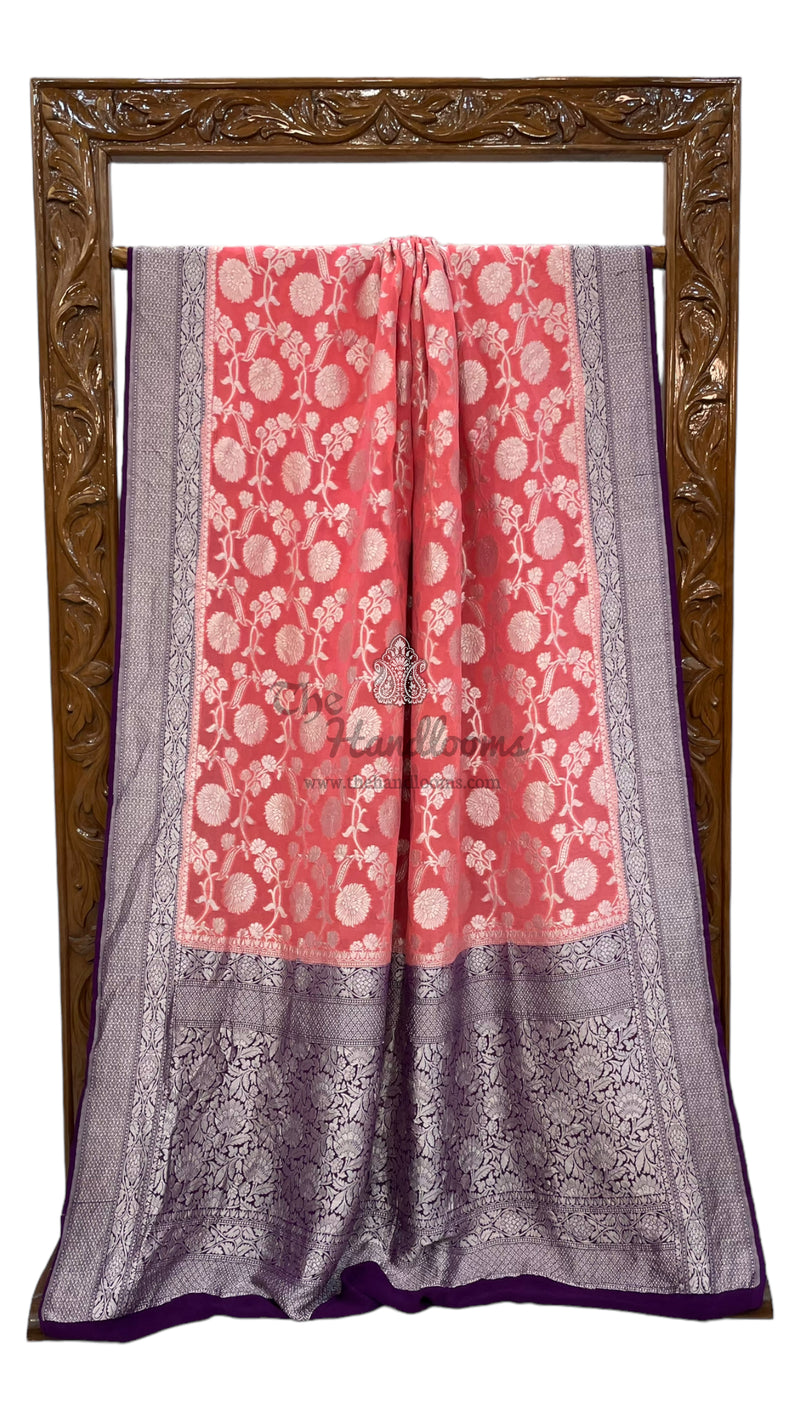 Pure Khaddi Georgette Handloom Banarasi Saree - The Handlooms