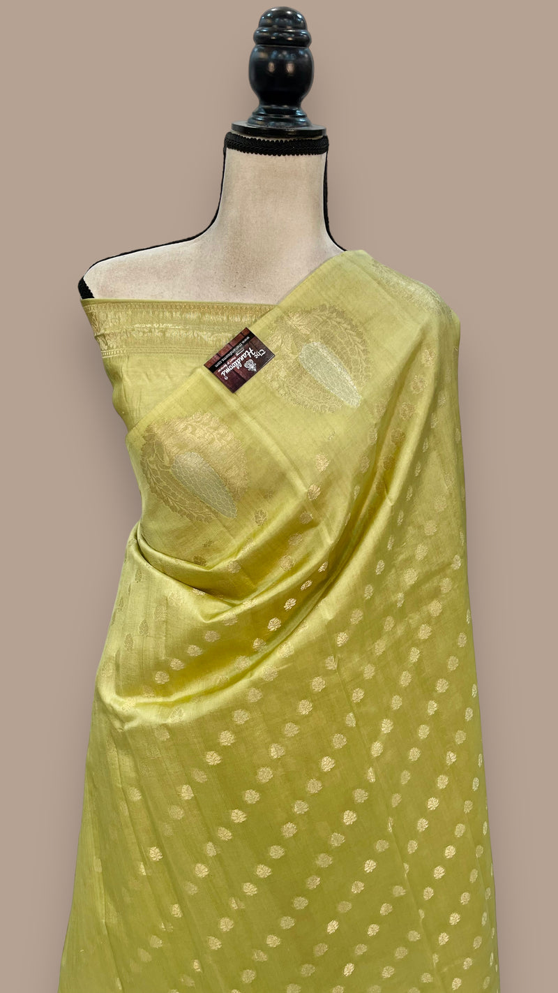 Pure Mango Silk Banarasi Handloom Saree - The Handlooms