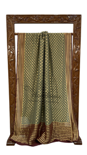 Khaddi Georgette Banarasi Saree - Gold zari - The Handlooms