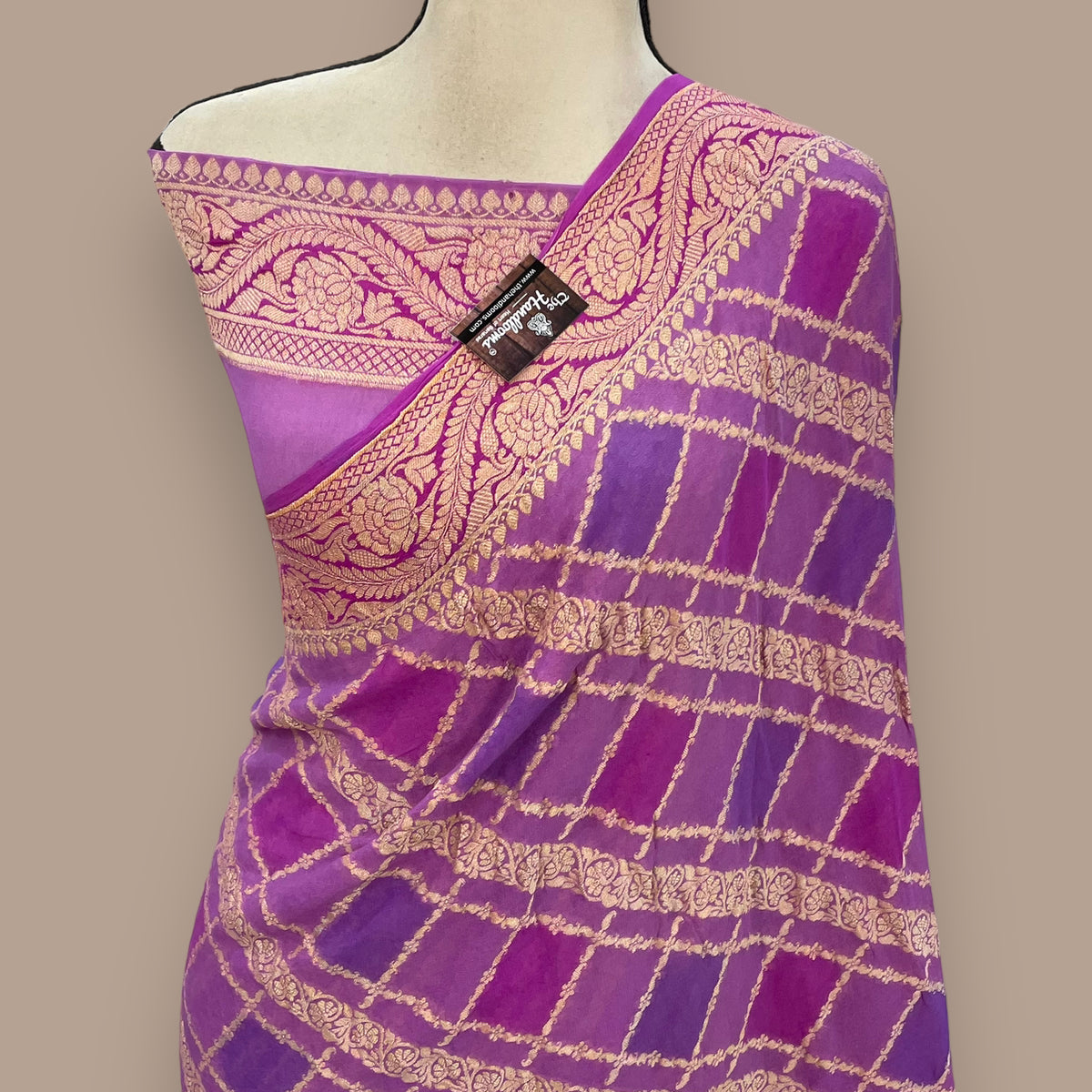 Blue Pure Chiffon Khaddi Banarasi Saree