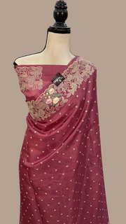 Tussar Silk Handloom Banarasi Saree With Chikankari - The Handlooms