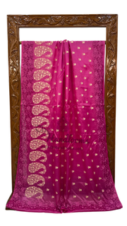 Tussar Silk Handloom Banarasi Saree With Chikankari - The Handlooms