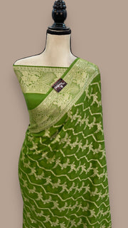 Pure Chiffon Khaddi Banarasi Saree - The Handlooms