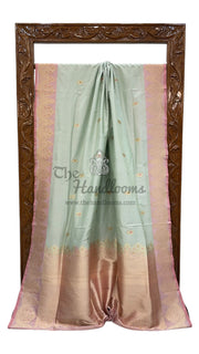 Pure Katan Silk Banarasi Handloom Saree - All over Kadua motifs With Meenakari - The Handlooms