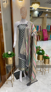 Pure Khaddi Georgette Banarasi Dress material - The Handlooms