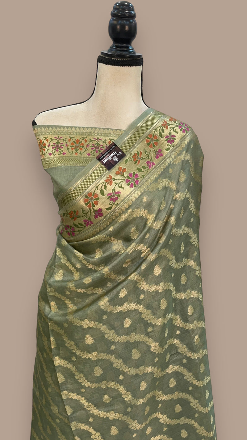 Pure Tussar Silk Handloom Banarasi Saree - The Handlooms