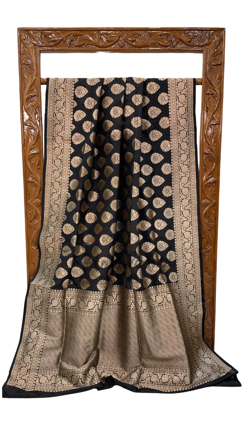 Pure Katan Silk Banarasi Handloom Saree - All Over Jaal Work - The Handlooms