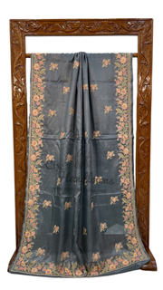 Tussar Silk Handloom Banarasi Saree With Chikankari - The Handlooms