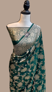 Pure Katan Silk Banarasi Handloom Saree - All Over Jaal Work - The Handlooms