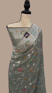 Tussar Georgette Handloom Banarasi Saree - The Handlooms