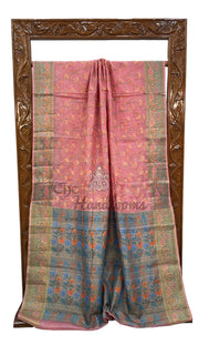 Tussar Silk Handloom Banarasi Saree With Chikankari - The Handlooms