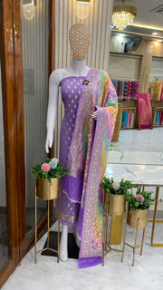 Khaddi Georgette Banarasi Dress material - The Handlooms