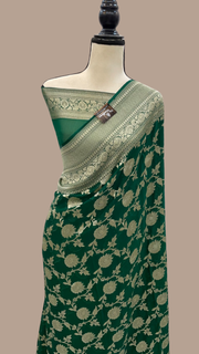 Khaddi Georgette Handloom Banarasi Saree - The Handlooms