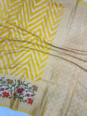 Pure Chiffon Khaddi Banarasi Saree - The Handlooms