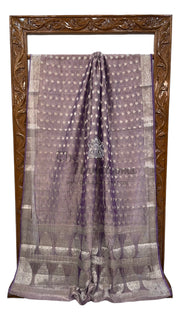 Pure Kora Tissue Crush Handloom Banarasi Saree - The Handlooms