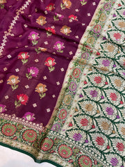 Pure Chiffon Khaddi Banarasi Saree - The Handlooms