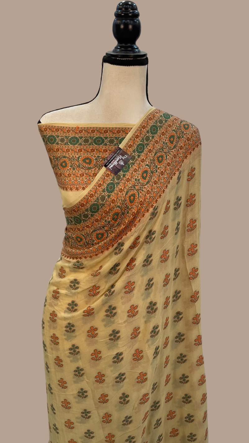 Pure Chiffon Khaddi Banarasi Saree - The Handlooms
