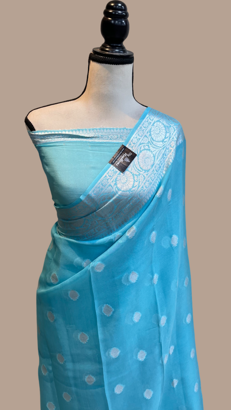 Pure Chiffon Khaddi Banarasi Saree - The Handlooms
