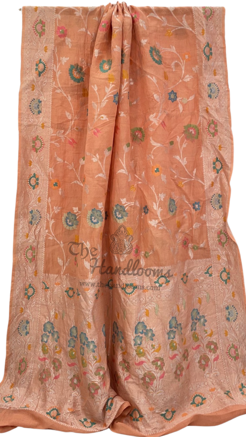 Tussar Georgette Handloom Banarasi Saree - The Handlooms