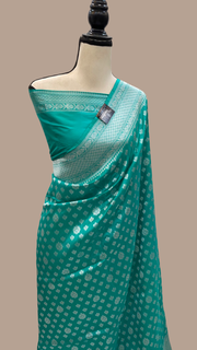 Pure Katan Silk Banarasi Handloom Saree - All Over Jaal Work - The Handlooms